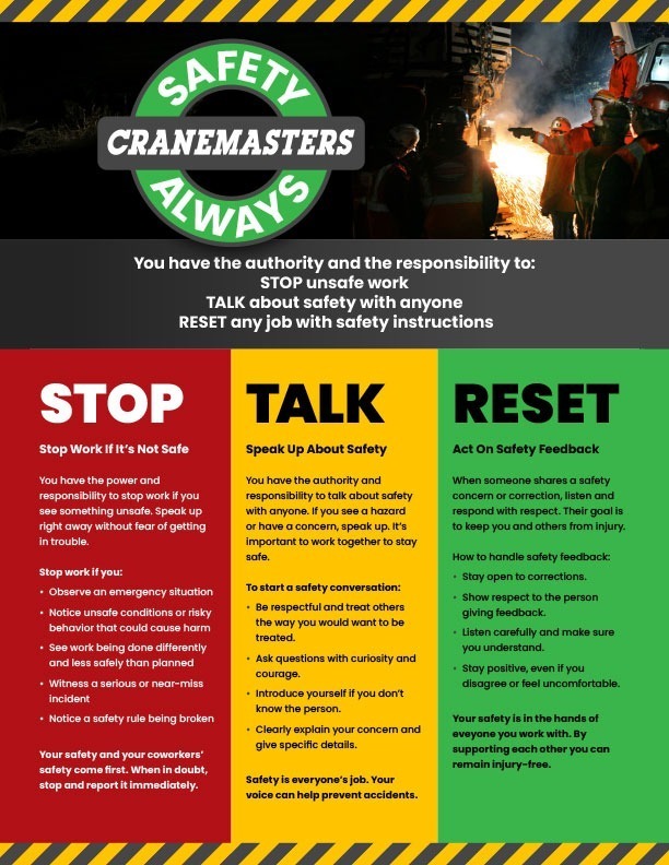 Stop Talk Reset Safety Poster