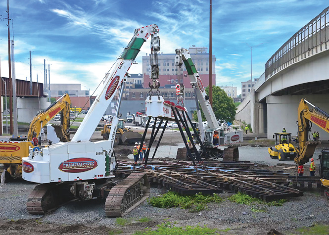 Cranemasters was called on by three railroads to replace one 2x2 double-double diamond and one 2x3 triple-double diamond during a single curfew.