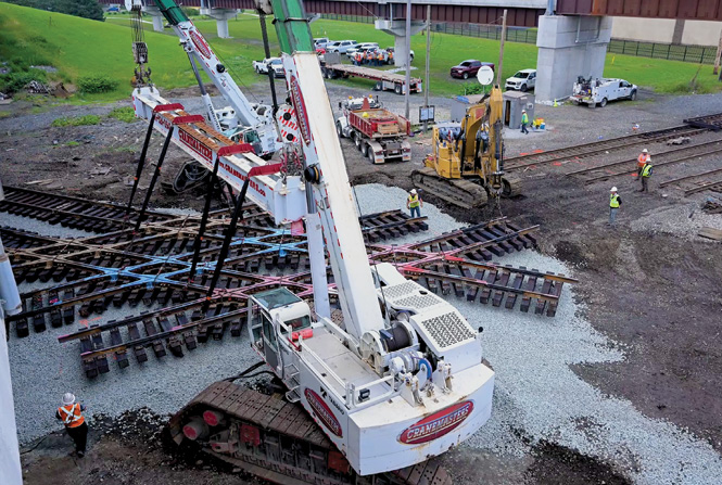 Cranemasters was called on by three railroads to replace one 2x2 double-double diamond and one 2x3 triple-double diamond during a single curfew.